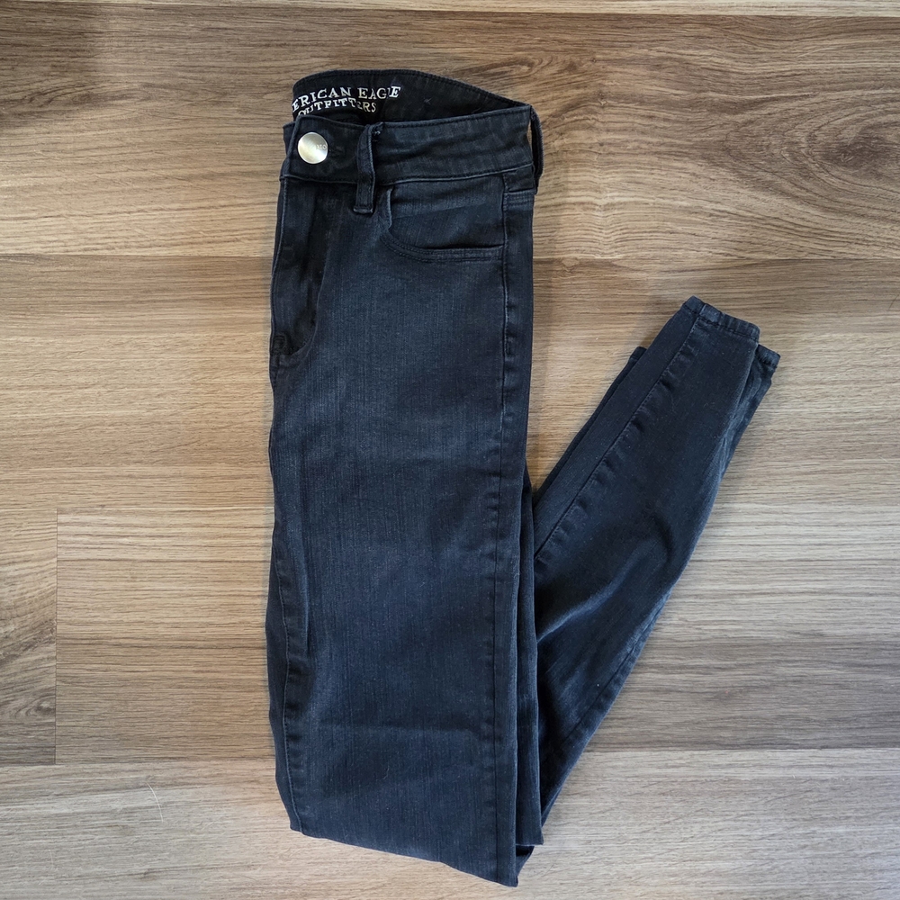 American Eagle Outfitters Women's Dark Gray High Rise Jeans